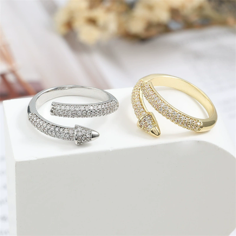 Arrow, one size zirconium, ring, universal accessory, European style, for import, wholesale