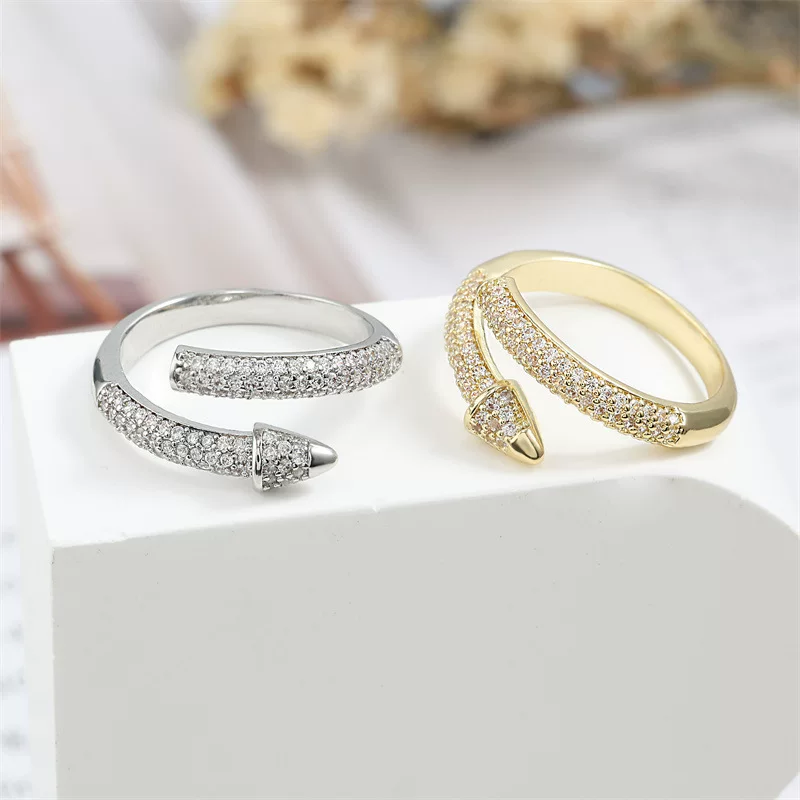 Arrow, one size zirconium, ring, universal accessory, European style, for import, wholesale