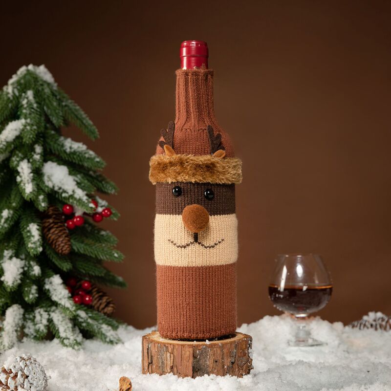 鑫特安漫画ニットクリスマス赤ワイン瓶カバー老人雪だるまヘラジカクリスマス製品クリスマス用品卸売り|undefined
