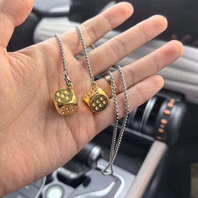 Car hanging Car Rearview Mirror Pendant - golden-dice-car-hanging