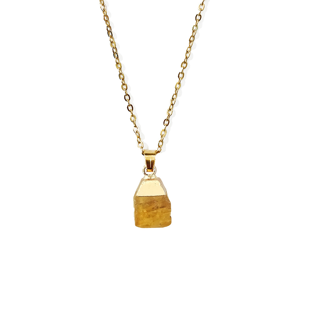 Unisex Gender Polishing Design Vacation Geometric Natural Stone Polishing Pendant Necklace 1 Piece