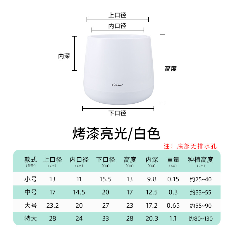 Macetas redondas Lai Zhixiu de gran diámetro, de alta gama y lujo ligero, macetas redondas de pie para sala de estar, venta al por mayor