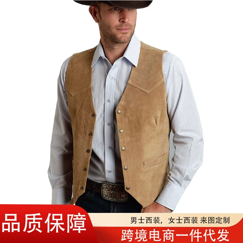 Мужской замшевый жилет в стиле американского ретро с металлической пряжкой, большой размер, панк-рок, жесткий мотоциклетный жилет