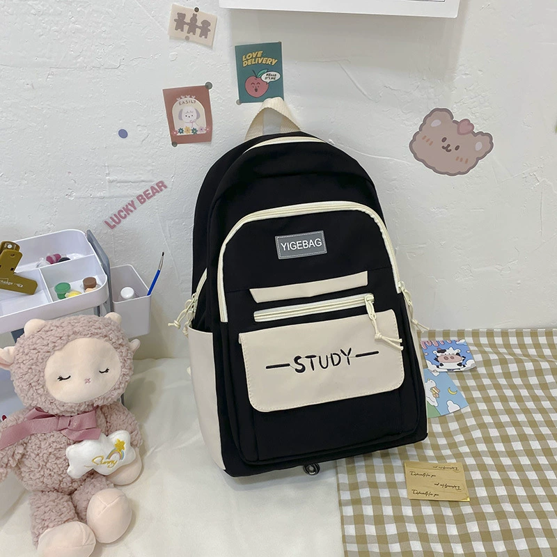 School backpack, lightweight multi‑pocket shoulder bag for secondary school, 5 colors