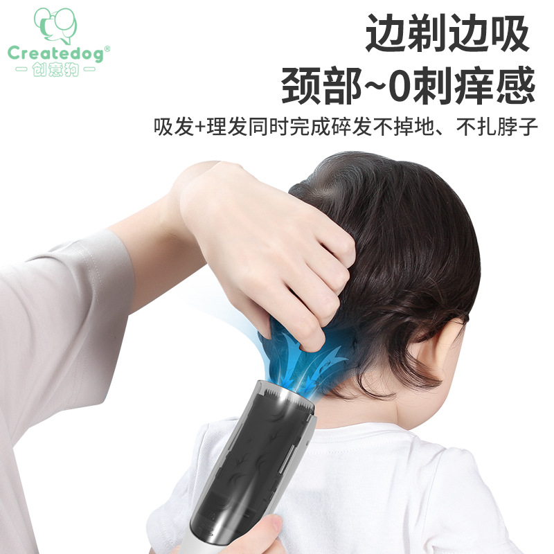 Amazon eléctrico a prueba de agua de succión de pelo Clipper de pelo para niños Clipper de bajo ruido pantalla digital de carga bebé eléctrico cortadora de pelo transfronteriza