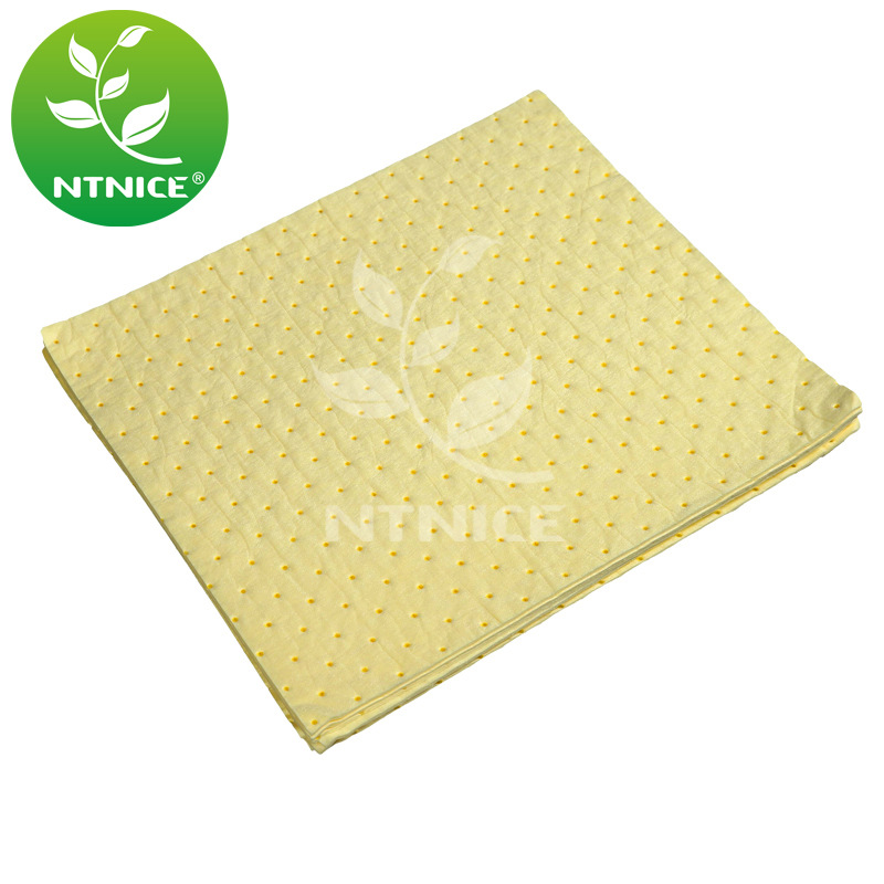 黄色压点吸液棉 吸酸棉 化学品吸附棉聚丙烯吸油棉PP熔喷吸附垫