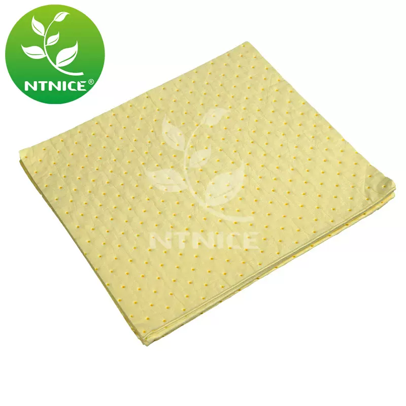 黄色压点吸液棉 吸酸棉 化学品吸附棉聚丙烯吸油棉PP熔喷吸附垫