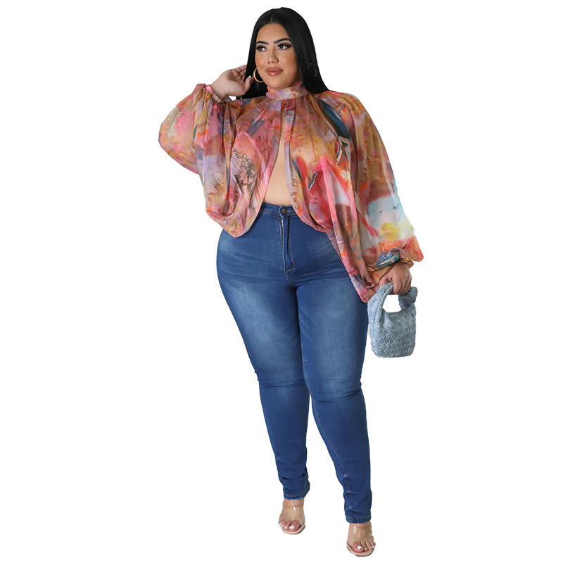 252g Weight Long Sleeve Sleeve Length Regular Sleeve Sleeve Type Spandex, Polyester, Chiffon Fabric Type Long Top Length Blouse Tops Type Daily, Street Occasion Round Neck Neckline Regular Fit Fit Type Color Block Pattern Spring&Summer Season Streetwear Style Blouse Long Sleeve Plus Size Tops Streetwear Color Block 25