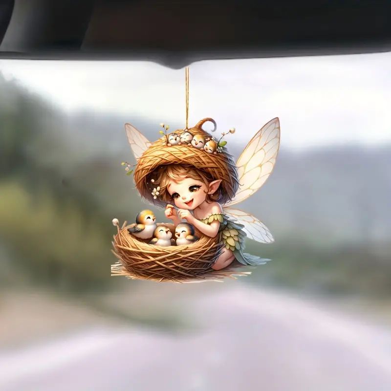 Nuevos adornos de Navidad pequeños ángeles navideños colgantes acrílicos planos transfronterizos colgantes para automóviles colgantes para el hogar image 4