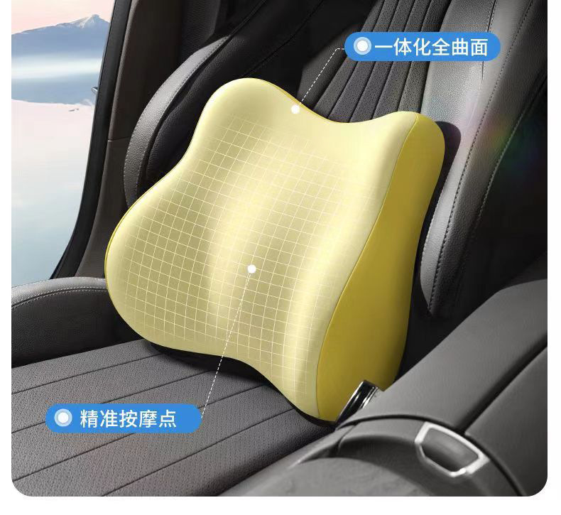 New memory foam car headrest can be customized LOGO headrest lumbar support waist pillow chair lumbar support
