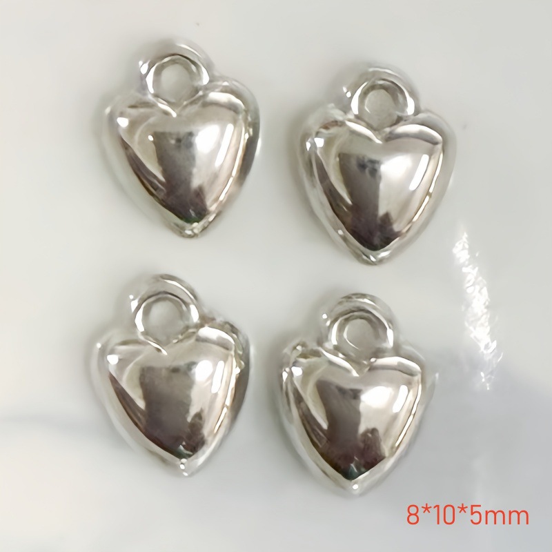 Chapado en oro y plata para proteger el color de la superficie brillante de acrílico melocotón amado colgante en forma de corazón pulsera manual collar de clavícula juguete DIY image 8