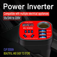 Автомобильный инвертор 12V24V Универсальный до 220 В многофункциональный автомобильный преобразователь розетки зарядное устройство для мобильного телефона