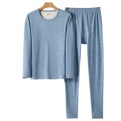 Lamb Wool and Silk Autumn Winter Warm Innerwear Set with Fleece Men's and Women's Couples Bulk