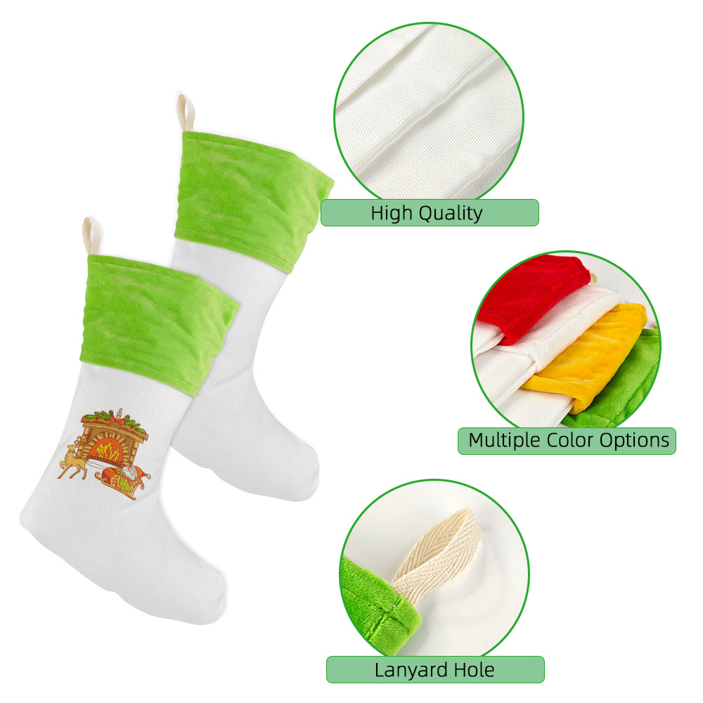 Transferencia térmica Navidad decoración de calcetines a juego de colores Nochebuena colgante de Navidad suministros de decoración al por mayor