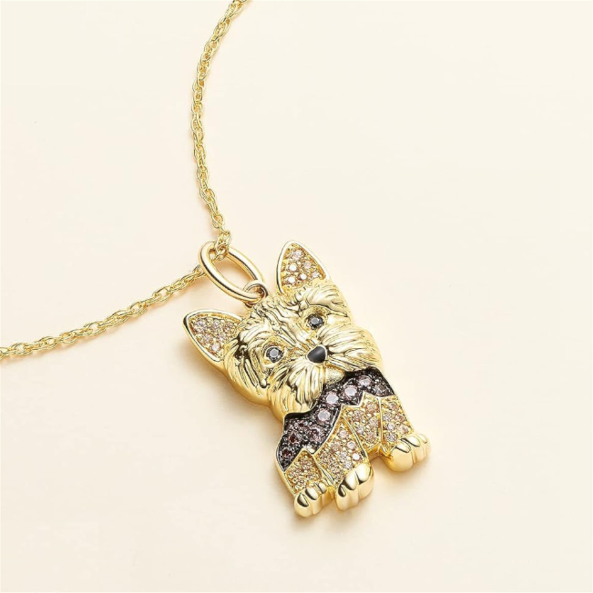 Zinc Alloy Chain Material cable chain Chain Type Cute Dog Zinc Alloy Cable Chain Pendant Necklaces Wholesale