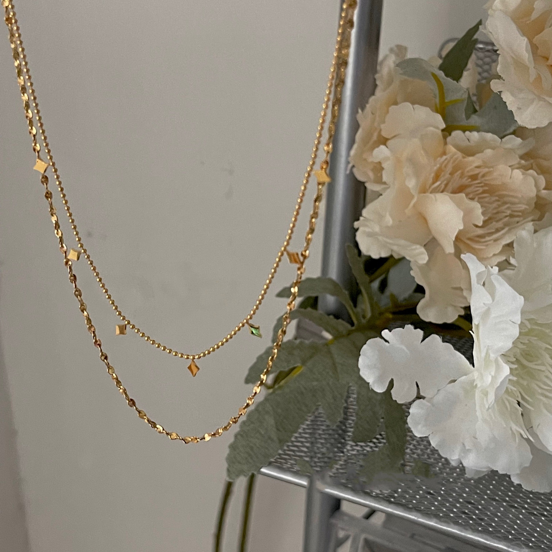 Plating Design Simple Style Star Titanium Steel Plating Layered Necklaces 1 Piece