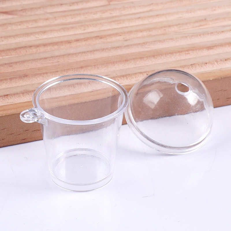 Simulación Mini Copa de mousse Taza de salvado de madera Diy Taza de té de leche hecha a mano Accesorios de recipiente vacío Taza de helado de juego de comida en miniatura