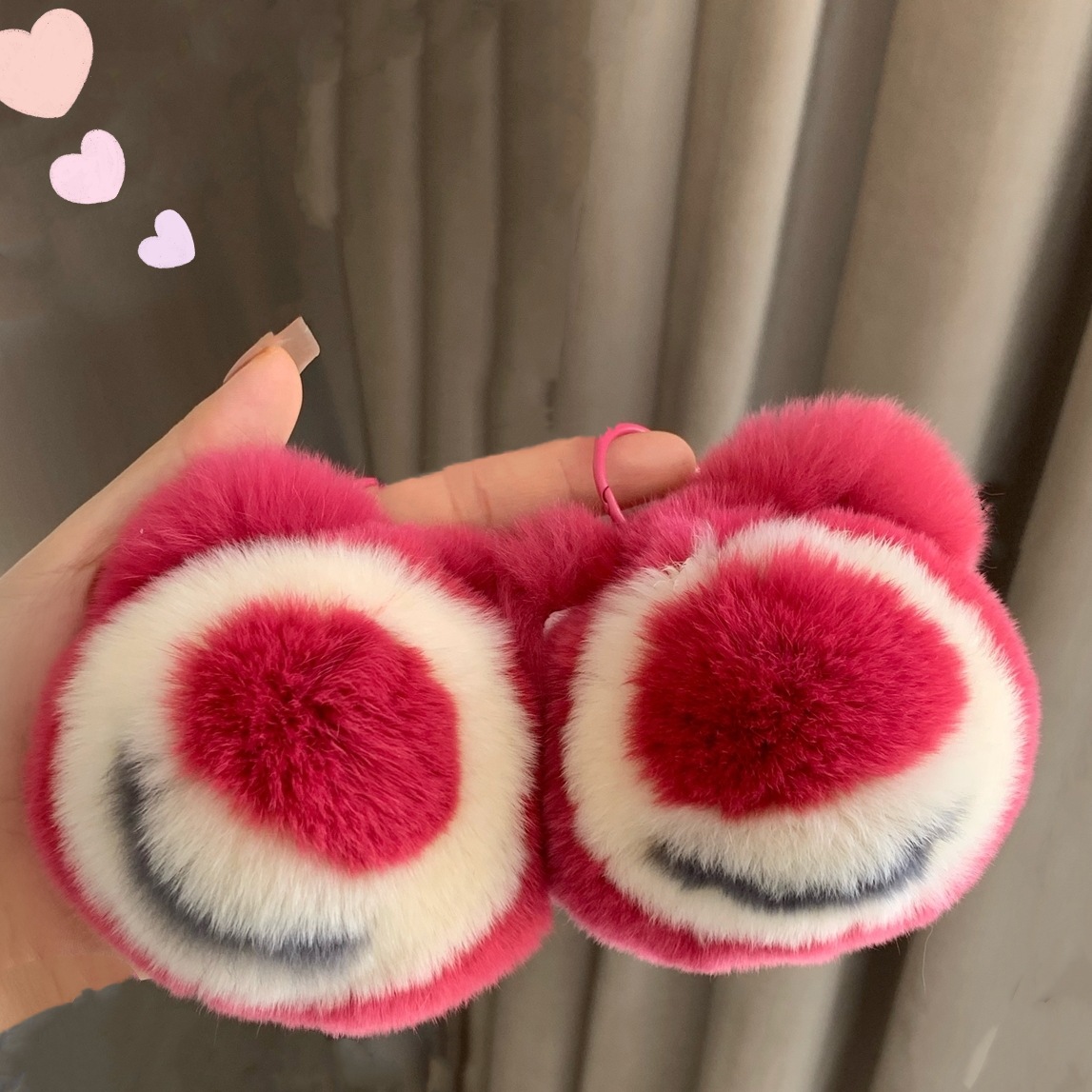 Real Rex conejo de piel fresa oso llavero coche teléfono móvil colgante ins Internet celebridad peluche muñeca mochila bolsa adornos regalo