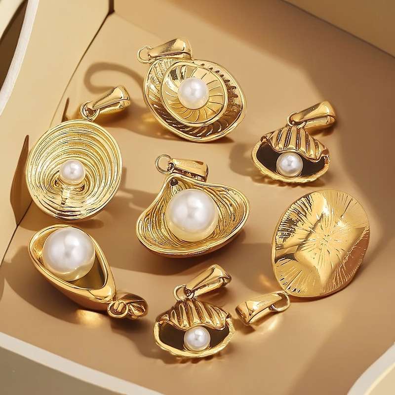 Acero inoxidable instills irregular soporte de perla imitación colgante DIY collar de acero de titanio pulsera joyas accesorios al por mayor