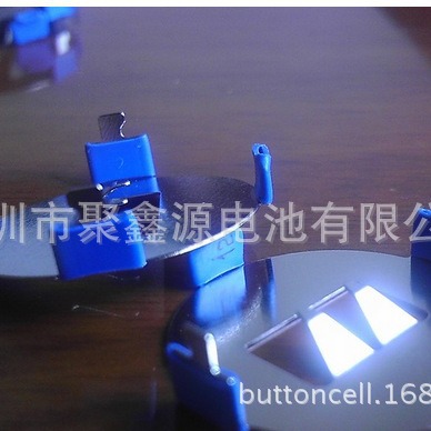 CR2016电池夹,2016电池6V套蓝色收缩管2016电池2个装电池夹