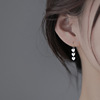 Tide, earrings heart shaped, cute long ear clips, simple and elegant design