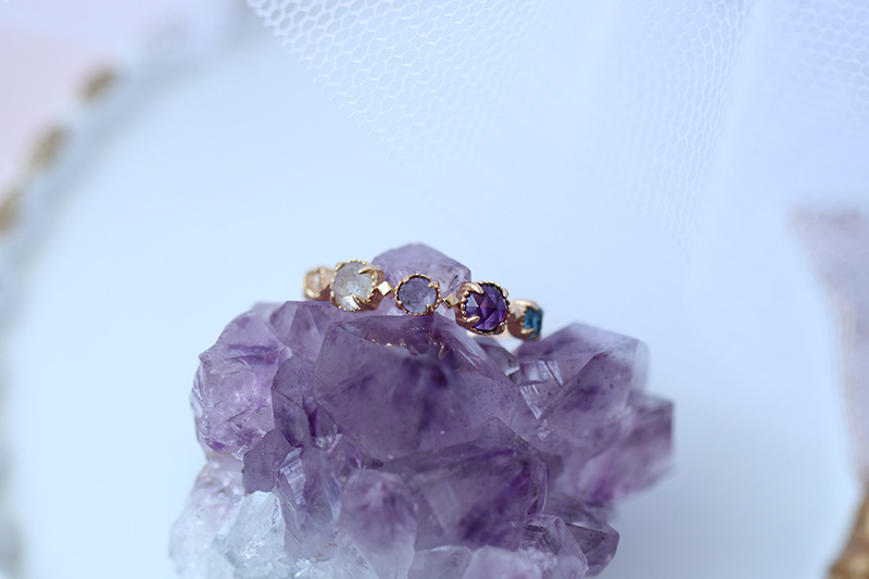 天然白水晶戒子