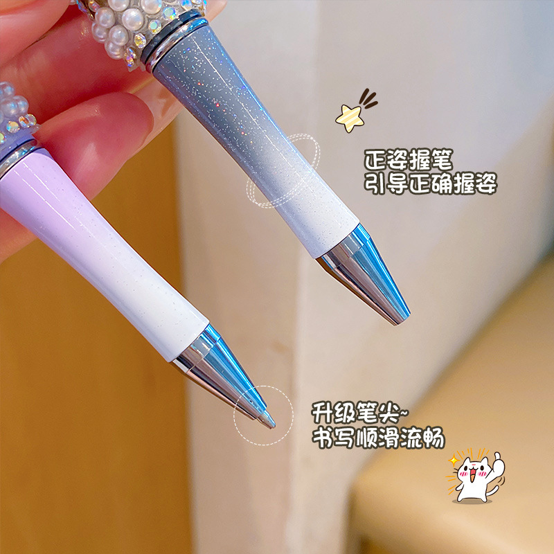 Papelería infantil bolígrafo de bola giratorio personalizado creativo de diamantes hechos a mano bolígrafo de cristal regalo de estudiantes