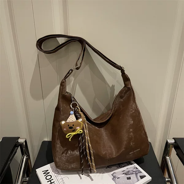 Cross-Border Women's Bag 2025 Autumn and Winter New Vintage Commuter Versatile Fashion Niche Large Capacity Casual Shoulder Crossbody Bag