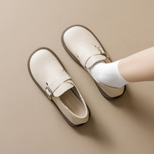 威威女郎 723-3全包勃肯鞋2025秋季新款厚底小皮鞋休闲百搭单鞋女