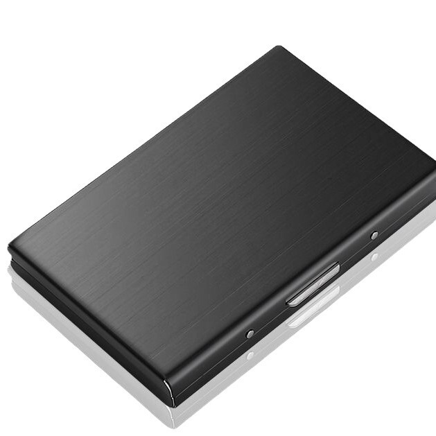 新しい盗難防止ポータブル金属カードホルダーメンズハイエンド多機能抗磁性ステンレス鋼カードホルダーカードボックス銀行カードホルダーバッグ|undefined