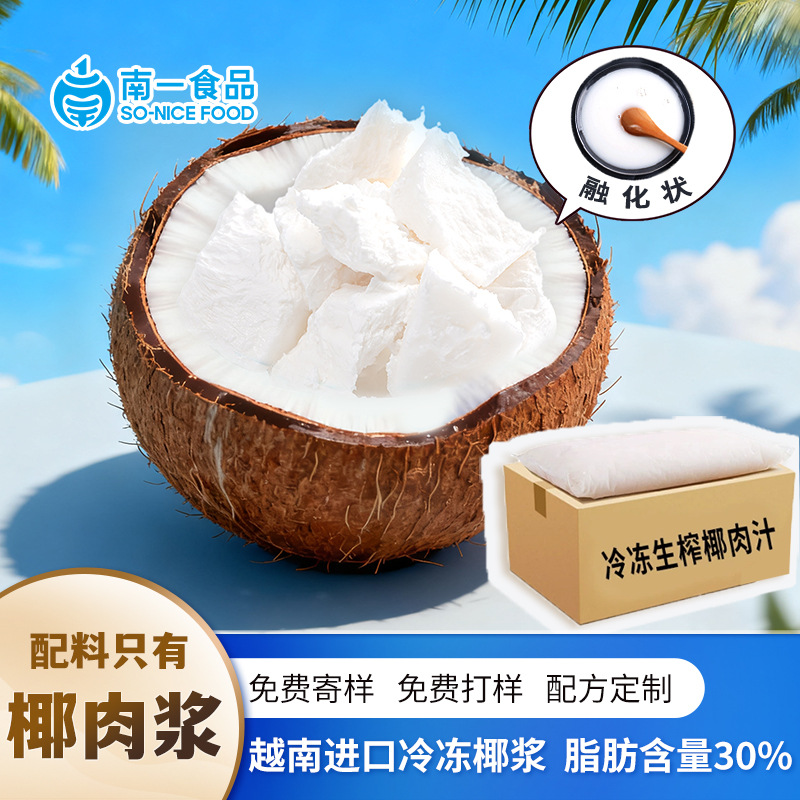 南一食品进口冷冻生榨椰肉汁植物基蛋白椰乳饮品商用椰浆原料批发