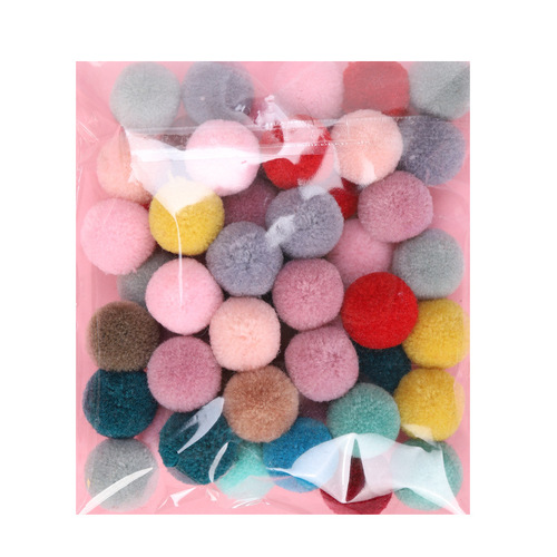 Factory direct sales colorful high-elastic pom poms diy polyester plush pom poms children's toys accessories shoes and hats mixed color pom poms