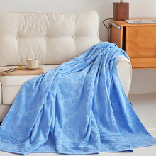 欧雅老式全棉毛巾被立体浮雕毛巾毯夏季薄款沙发盖毯纯棉夏凉被子