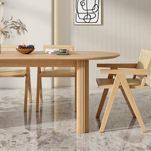 Japanese solid wood dining table and chairs oval wabi-sabi style special-shaped office desk small apartment dining table simple log workbench