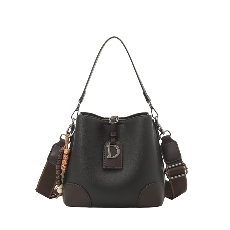 Bolso de nicho retro, bolso de moda, bolso de balde, mujer 2025, nuevo estilo de estilo extranjero, bolso de hombro, bolso de mochila coreano