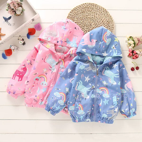 Cross-Border Children's Jacket for Girls, Thin Style for Spring and Autumn, Stylish Girls' Windbreaker, 2026 New Outdoor Jacket, Windproof Coat