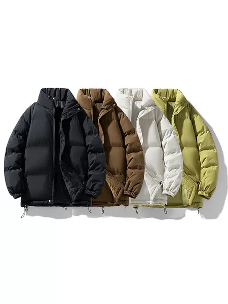 Simple and stylish hooded thickened cotton jacket for men, loose-fitting, warm, casual, versatile for winter, trendy and slimming