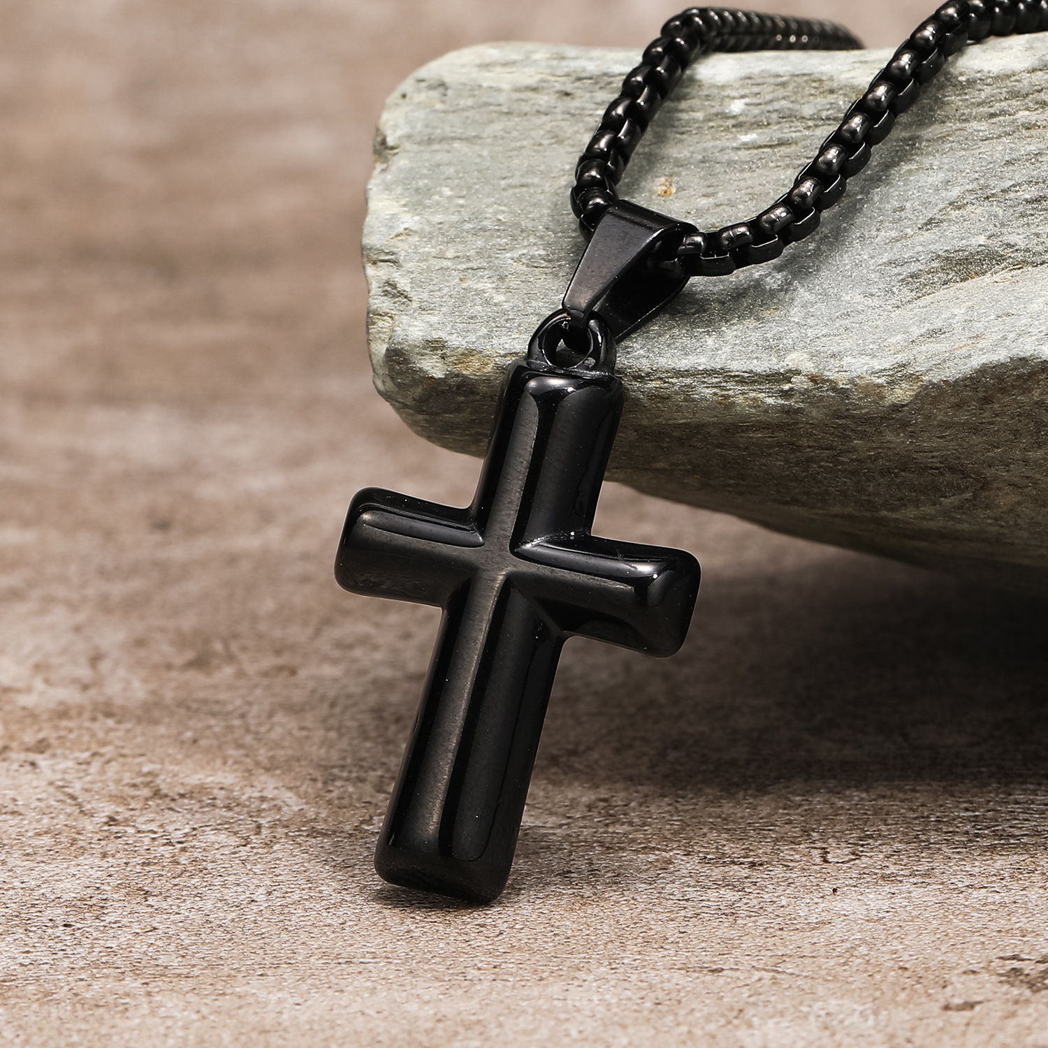 304 Stainless Steel Material 1 Piece 304 Stainless Steel Real Gold Plated Cross Pendant