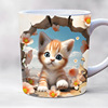 3D plane color cat Cat Kitty Kittensewing Machine Ceramic Coffee Mark Cup