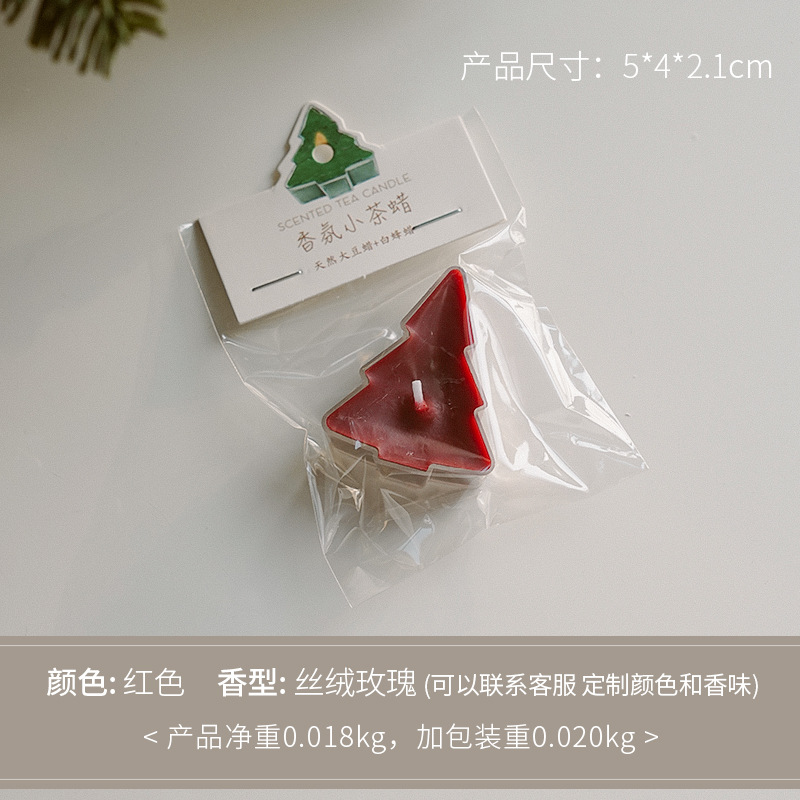 Árbol de Navidad pequeño adornos de cera de té hechos a mano Navidad cera de aroma regalo cera de aroma cera de estilo