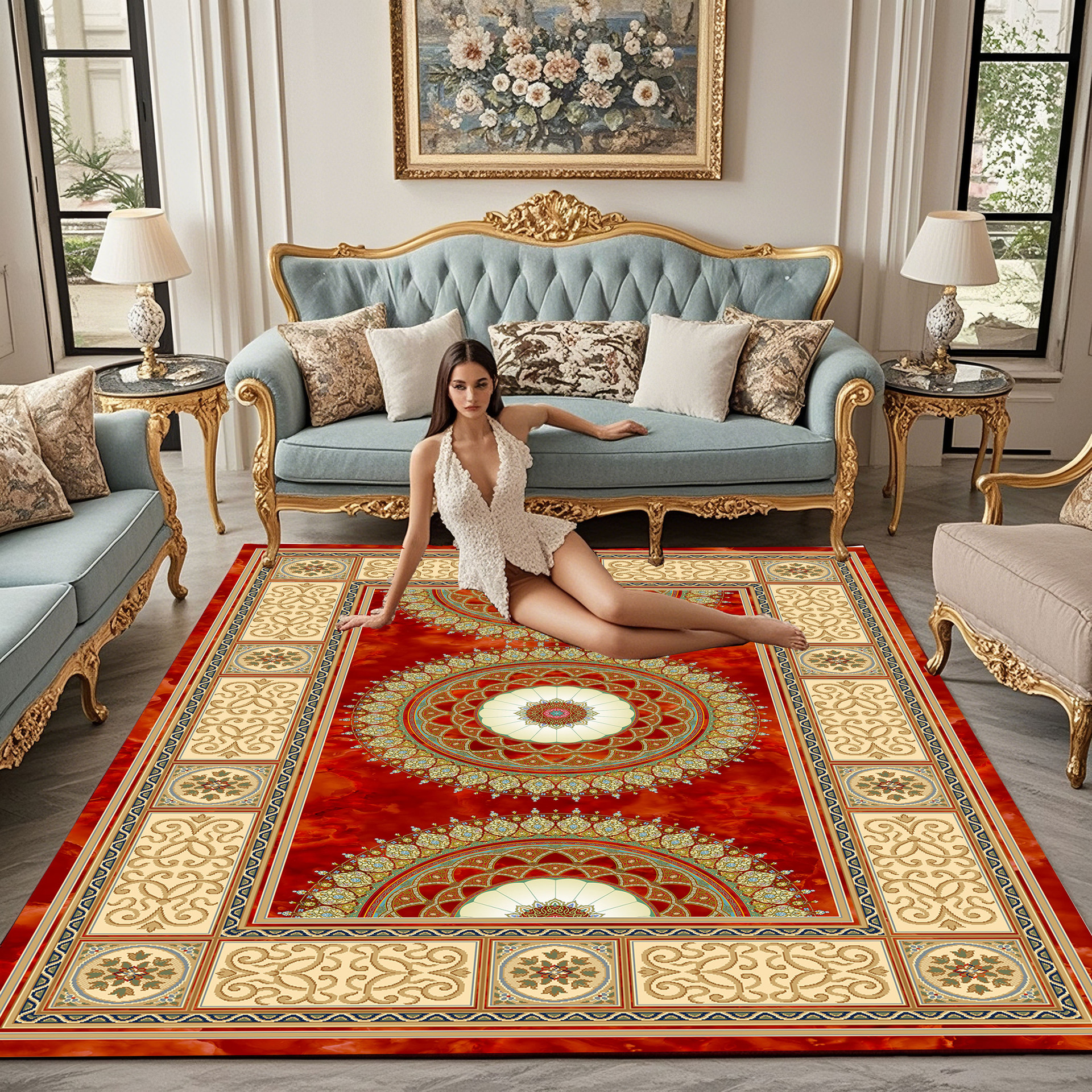 Vintage Persischer Boho Teppich Für Wohnzimmer Und Schlafzimmer_voghion.com