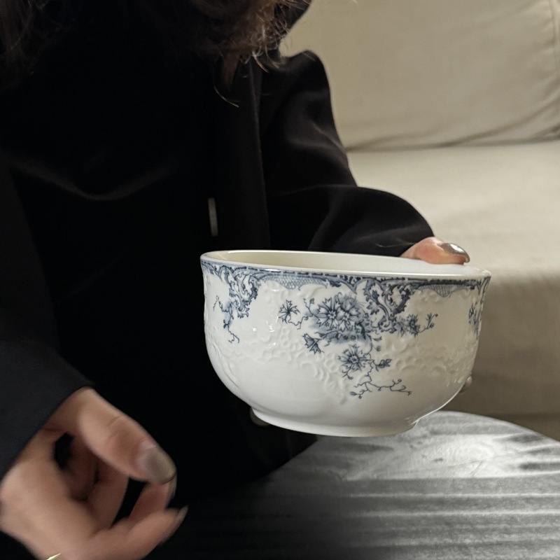 レトロなフランス式レリーフレース純白レースセラミック食器カップ高足盤中古重工シリーズ|undefined