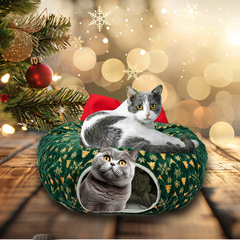 クリスマスの雰囲気の猫の箔押し猫のトンネル萌えペットの巣はs形の趣味のトンネルをドリルすることができます