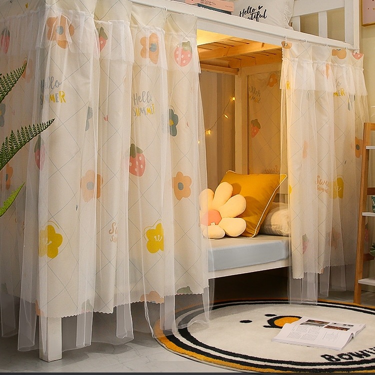 Bed Curtain for College Dormitory Blackout Upper Bunk Lower Bunk High and Low Bed Curtain Bed Surround Curtain University Full Package