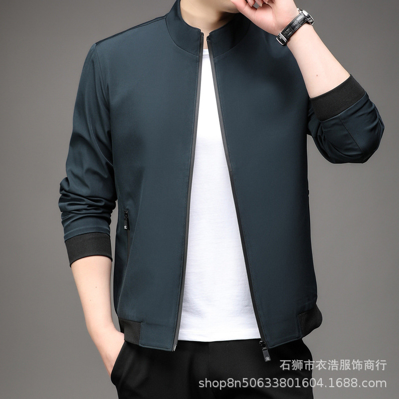 Chaqueta de comercio exterior transfronterizo para hombre, estilo coreano, nueva colección primavera-otoño, abrigo informal con cuello alto, talla grande. image 5