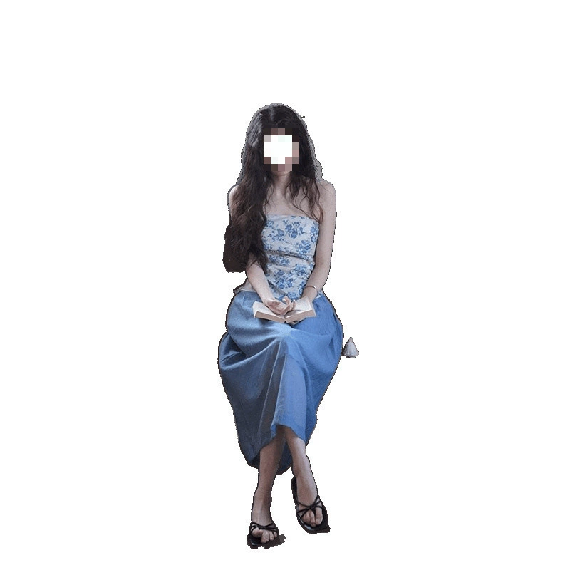 Summer retro detachable asymmetrical bra top, lifting effect