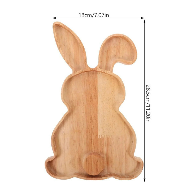 Cross-Border Ins-Style Wooden Christmas Tray Easter Cartoon Cute Creative Rabbit Tray Plate