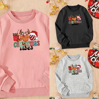 Christmas christmas Vibes Print Casual Crew Neck Sweatshirt