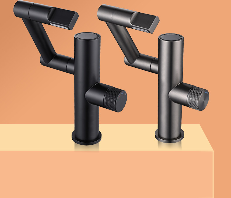 The Maneki Neko faucet shows temperature. It features a full copper swing arm washbasin gun and a gray LED digital display undefined