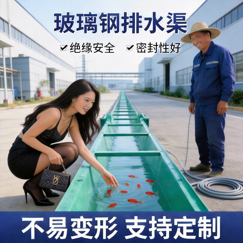 Underground Large-Diameter Corrosion-Resistant Fiberglass Drainage Channel U-Shaped Channel for Gardens, Industrial Areas, Municipal Roads, and Mining Zones Underground Large-Diameter Corrosion-Resistant Fiberglass Drainage Channel U-Shaped Channel for Gardens, Industrial Areas, Municipal Roads, and Mining Zones